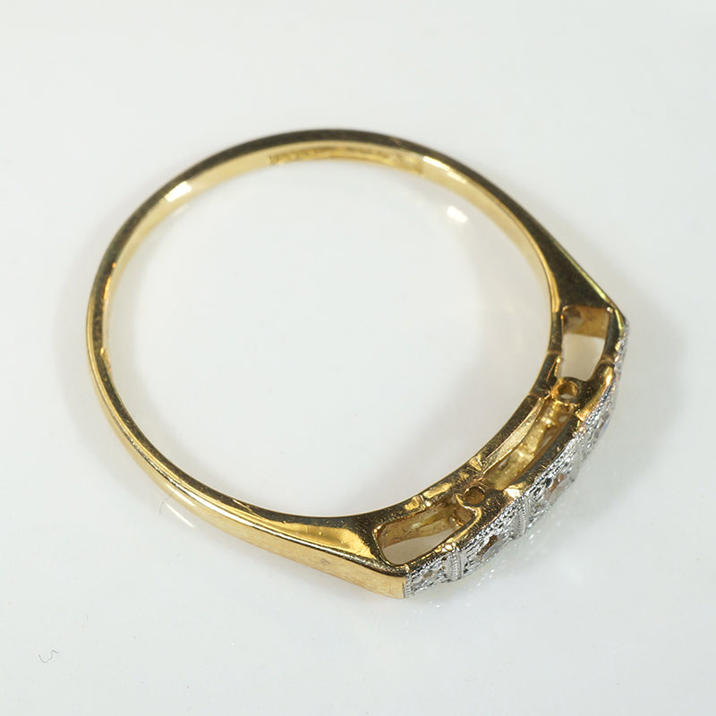 English Stepped Diamond Band in Platinum & 18ct