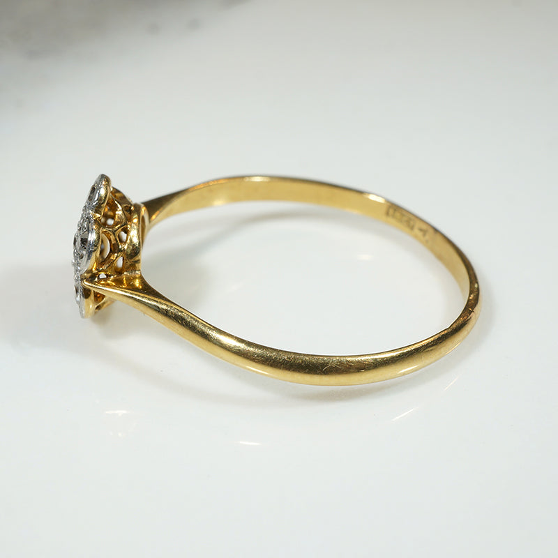 Starry-Flower Diamond Ring in Platinum & 18ct Gold