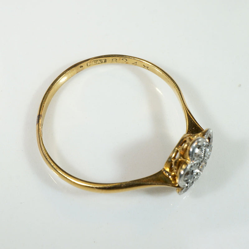 Starry-Flower Diamond Ring in Platinum & 18ct Gold
