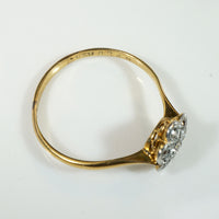 Starry-Flower Diamond Ring in Platinum & 18ct Gold