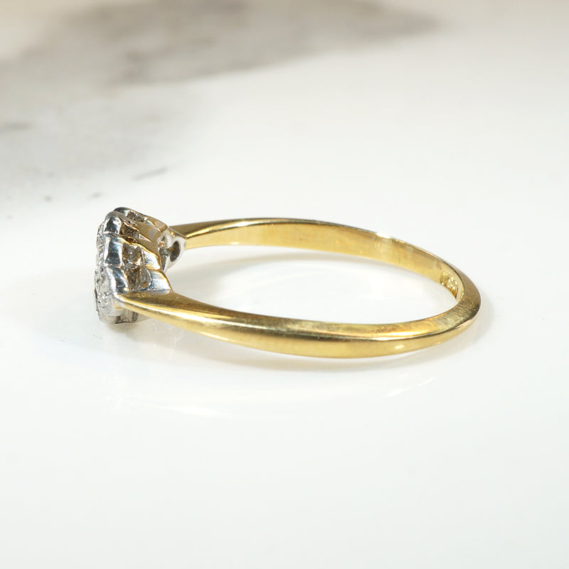 Dainty Victorian Navette Diamond Cluster Ring