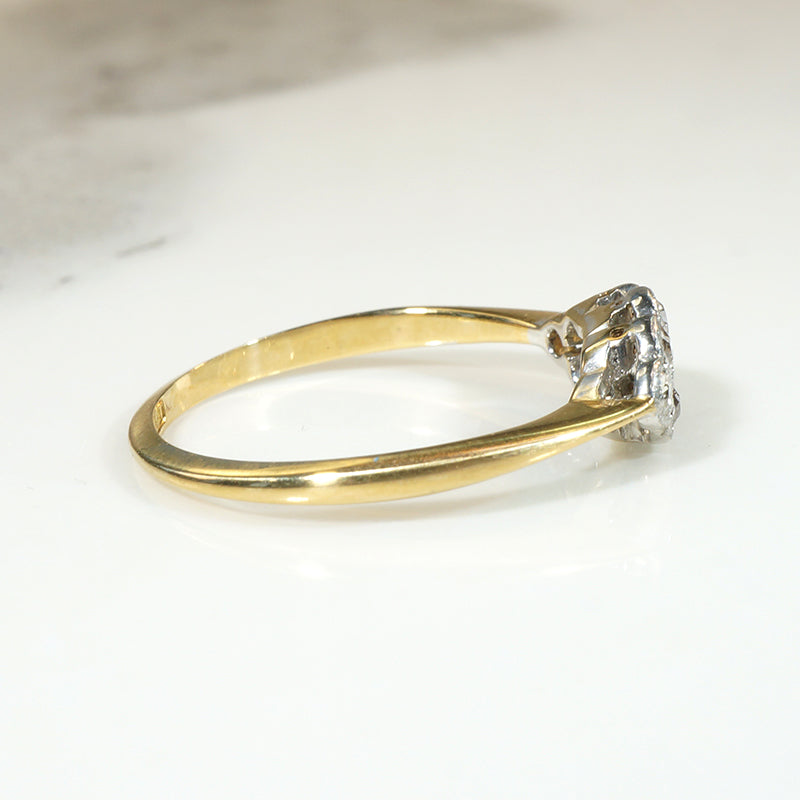 Dainty Victorian Navette Diamond Cluster Ring