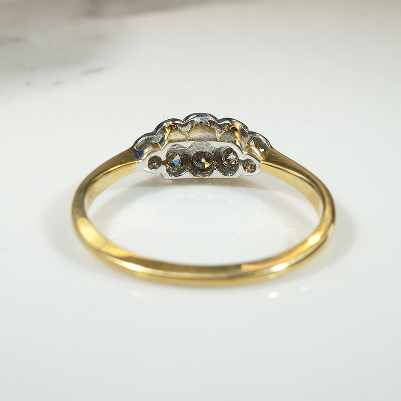 Dainty Victorian Navette Diamond Cluster Ring
