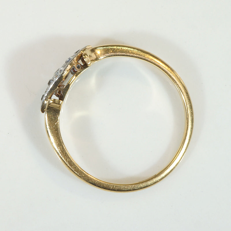 Darling Victorian Diamond Navette 18ct & Platinum Ring