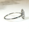 English Sapphire & Diamonds in Platinum Picture Frame Ring