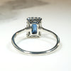 English Sapphire & Diamonds in Platinum Picture Frame Ring