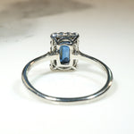 English Sapphire & Diamonds in Platinum Picture Frame Ring