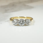 Classic English Diamond Trilogy Ring in 18ct & Platinum