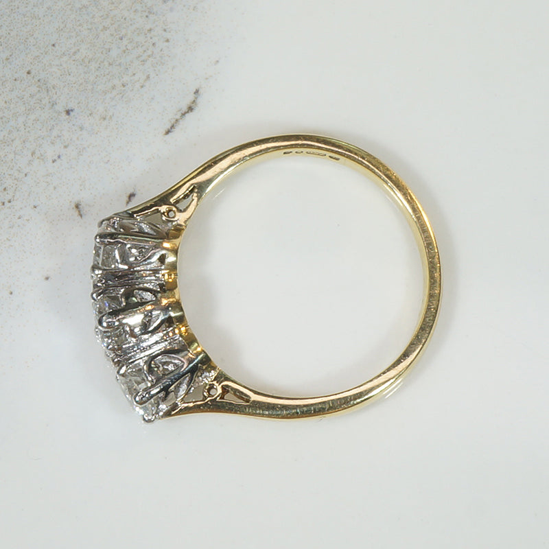 Classic English Diamond Trilogy Ring in 18ct & Platinum