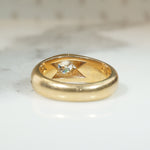 Old European Cut Diamond in Voluptuous Gold Band