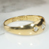 Softly Tapered 18ct Gold Band with Old Mine Cut Diamonds