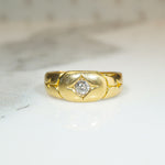 English Diamond & 18ct Gold Band with Arrows