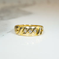 Antique Chester Old Mine Cut Diamond & 18ct Gold Band