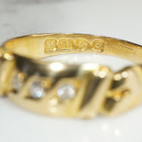 Antique Chester Old Mine Cut Diamond & 18ct Gold Band