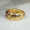 Starry Gold Band with Old Mine Cut Diamond & Rubies