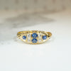 Charming English Sapphire & Diamond 18ct Gold Ring