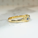 Charming English Sapphire & Diamond 18ct Gold Ring