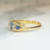 Charming English Sapphire & Diamond 18ct Gold Ring