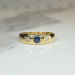 Smart Sapphire & Diamond 18ct Gold Band