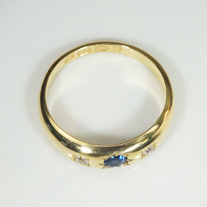 Smart Sapphire & Diamond 18ct Gold Band