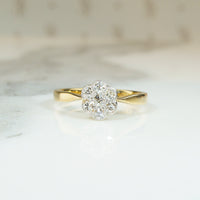 Dainty Daisy Diamond Cluster in Platinum & 18ct Ring