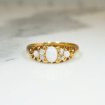 English Opal & Diamond 18ct Gold Belcher Band