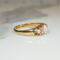 English Opal & Diamond 18ct Gold Belcher Band