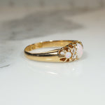 English Opal & Diamond 18ct Gold Belcher Band
