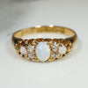 English Opal & Diamond 18ct Gold Belcher Band