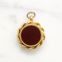 Victorian Compass Fob in 18k Gold & Carnelian