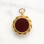 Victorian Compass Fob in 18k Gold & Carnelian