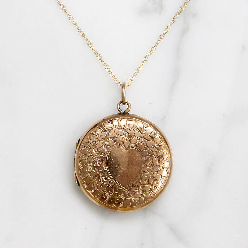 Heart & Ivy Engraved 9ct Locket with Photos