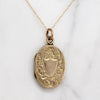 Engraved Leaves & Shield 9ct Gold Victorian Locket