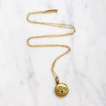 Petite Gem-Studded Fleur de Lis Locket