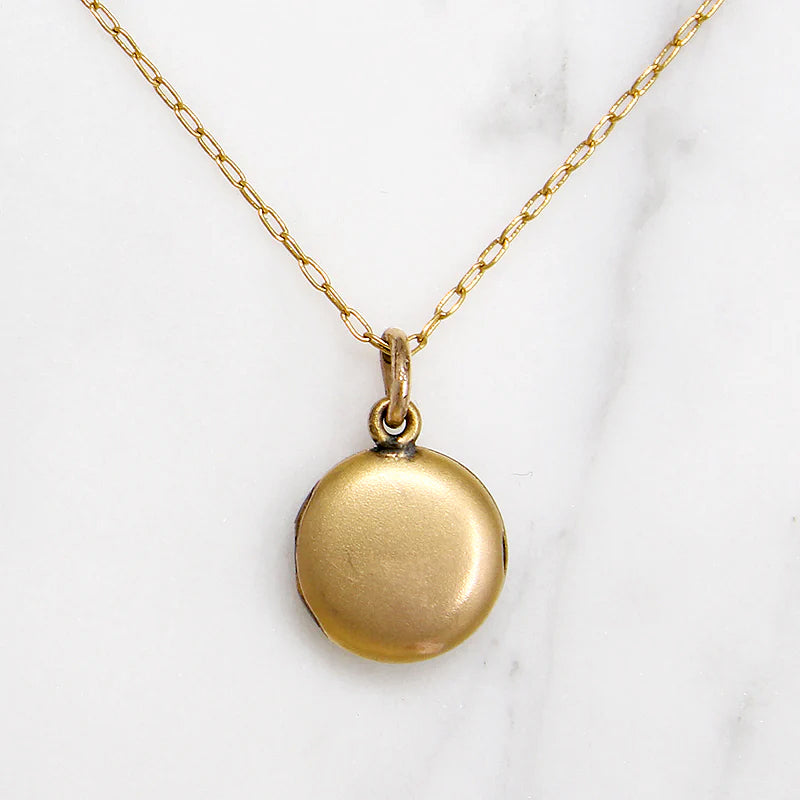 Petite Gem-Studded Fleur de Lis Locket