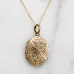 Greek Key Motif 9ct Gold Oval Locket 