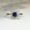 English Sapphire & Diamond Picture Frame Ring