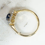 English Sapphire & Diamond Picture Frame Ring