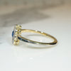 English Sapphire & Diamond Cluster Flower Ring