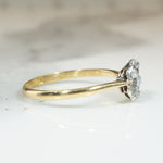 Rose Cut DIamonds in Silver & 18ct Gold Flower Ring