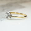 Rose Cut DIamonds in Silver & 18ct Gold Flower Ring