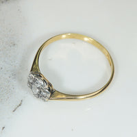 Rose Cut DIamonds in Silver & 18ct Gold Flower Ring
