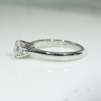 Mid Century English Diamond & Platinum Solitaire Ring