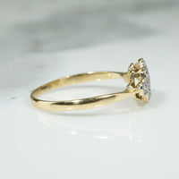 Pretty Floral Platinum and Gold Ring
