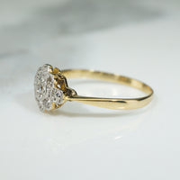 Pretty Floral Platinum and Gold Ring