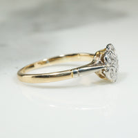 Platinum and Gold Star and Flower Ring