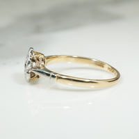 Platinum and Gold Star and Flower Ring