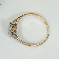 Platinum and Gold Star and Flower Ring