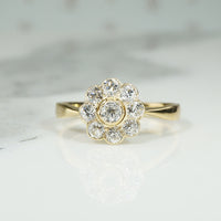 Shining 18k Gold OMC Diamond Cluster Ring