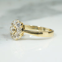 Shining 18k Gold OMC Diamond Cluster Ring